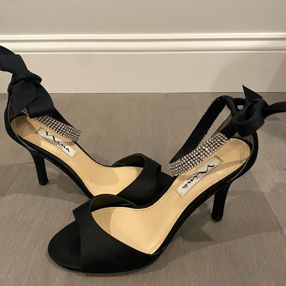 Black Rhinestone heels